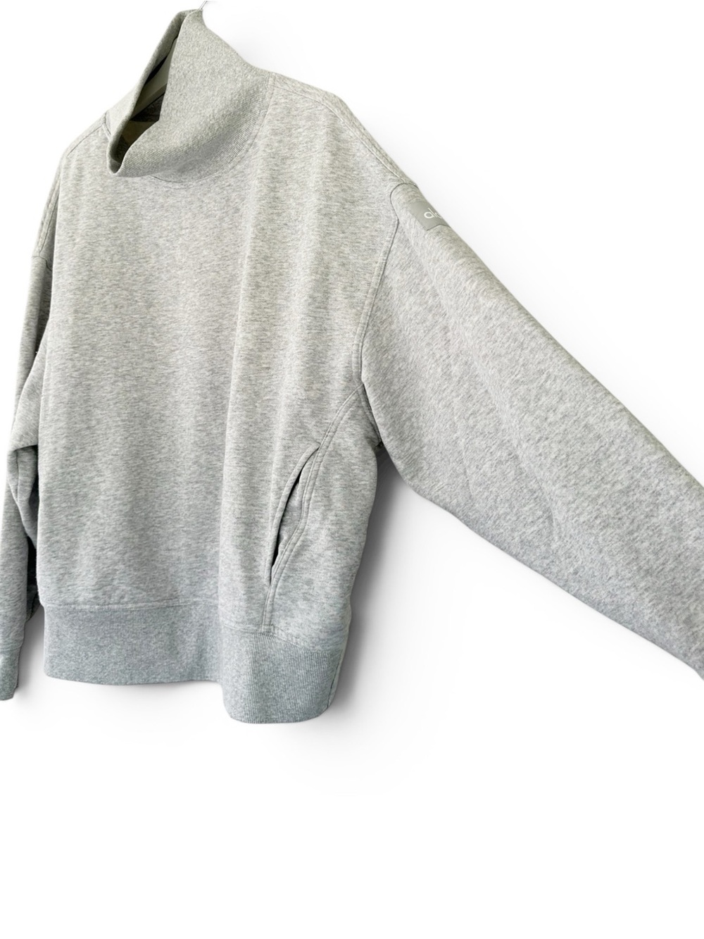 Alo Yoga - Hazy Mock Neck Pullover Athletic Heather Grey - Picture 7 of 11